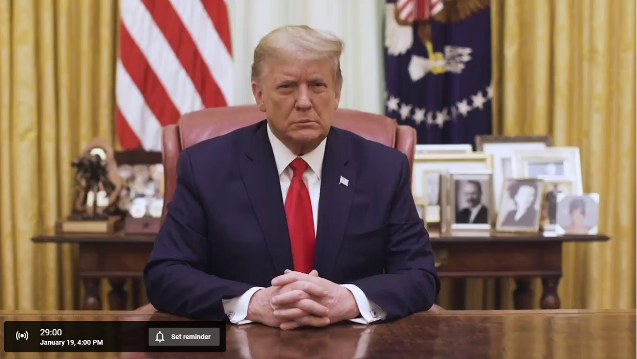 LIVE: PRESIDENT TRUMP FAREWELL ADDRESS TO THE NATION 1/19/21 (4PM EST)