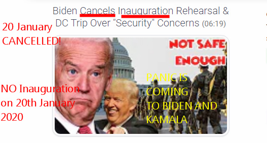 BOOM! Biden Cancels Inauguration Rehearsal & DC Trip Over Security  Concerns!!!  POSSIBLY NO INAUGURATION ON 20th January 2021 and PRESIDENT TRUMP WILL BE STILL THE LEGAL PRESIDENT OF THE U.S.A. again!