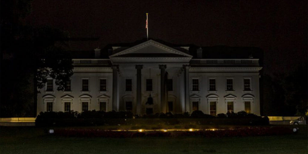 The White House remains unlit for reasons unknown