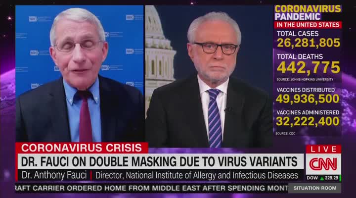 Fauci Flips AGAIN And Says People Should Double Mask