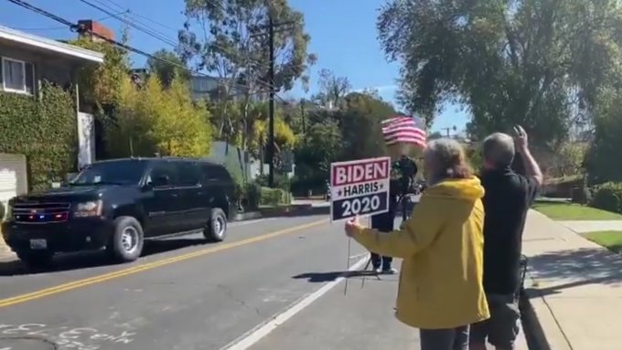 Massive Crowd of Two Supporters Welcomes 81 Million Vote Recipient Kamala Harris Back to Her California Home (Video)