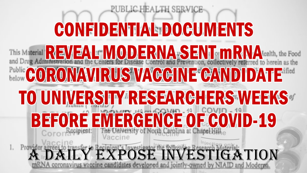 Confidential Documents reveal Moderna sent mRNA Coronavirus Vaccine Candidate to University Researchers weeks before emergence of Covid-19 – Daily Expose