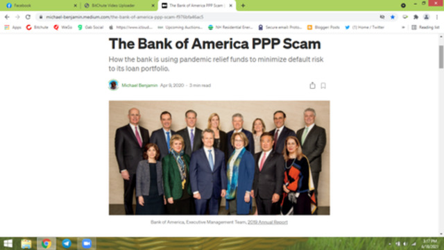 Bank Of America & SBA PPP Loan Fraud For Small Businesses - Bank Racketeering Over 2 Billion Dollars