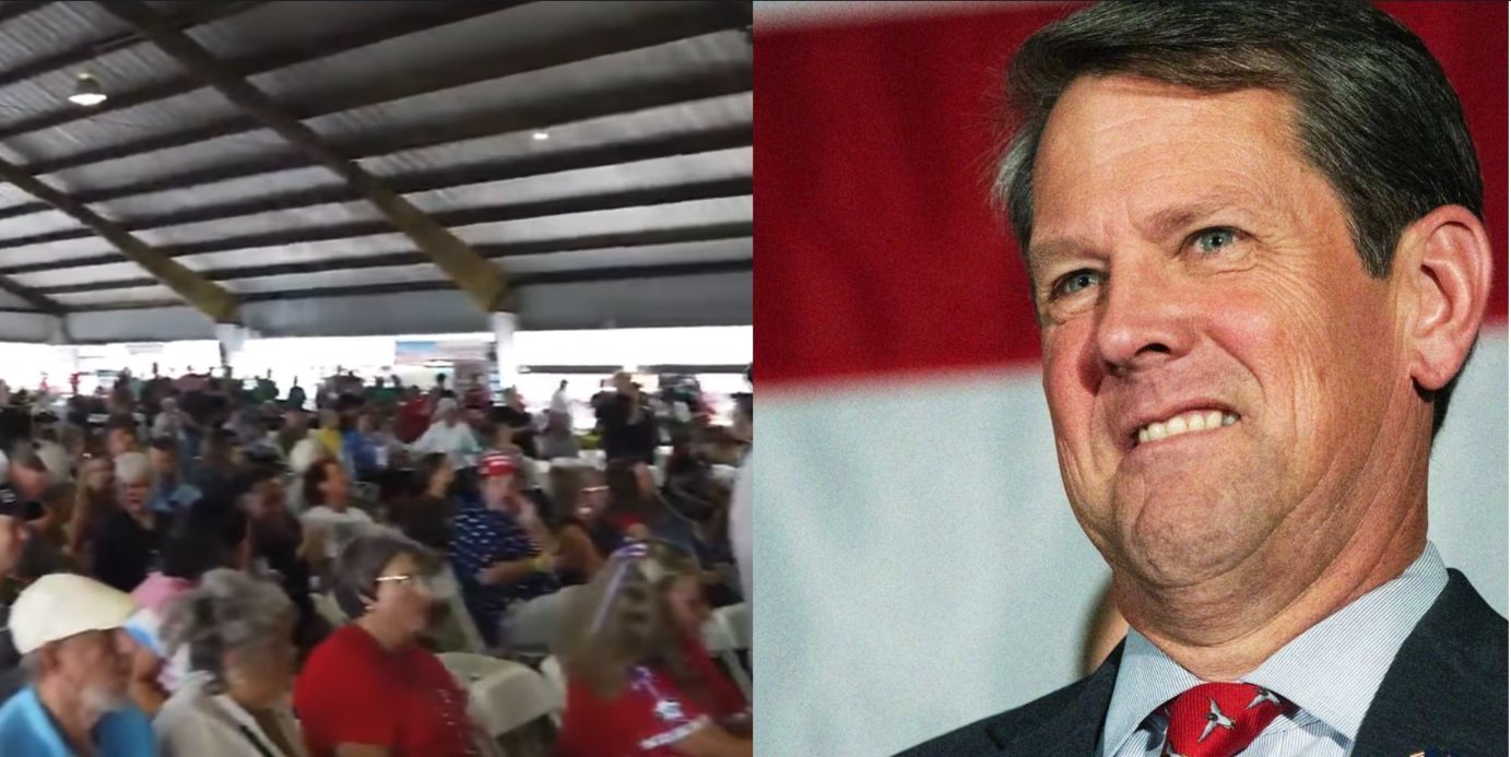 Traitor Gov. Brian Kemp Brutally Booed Off Stage AGAIN For Helping Democrats Steal The Election
