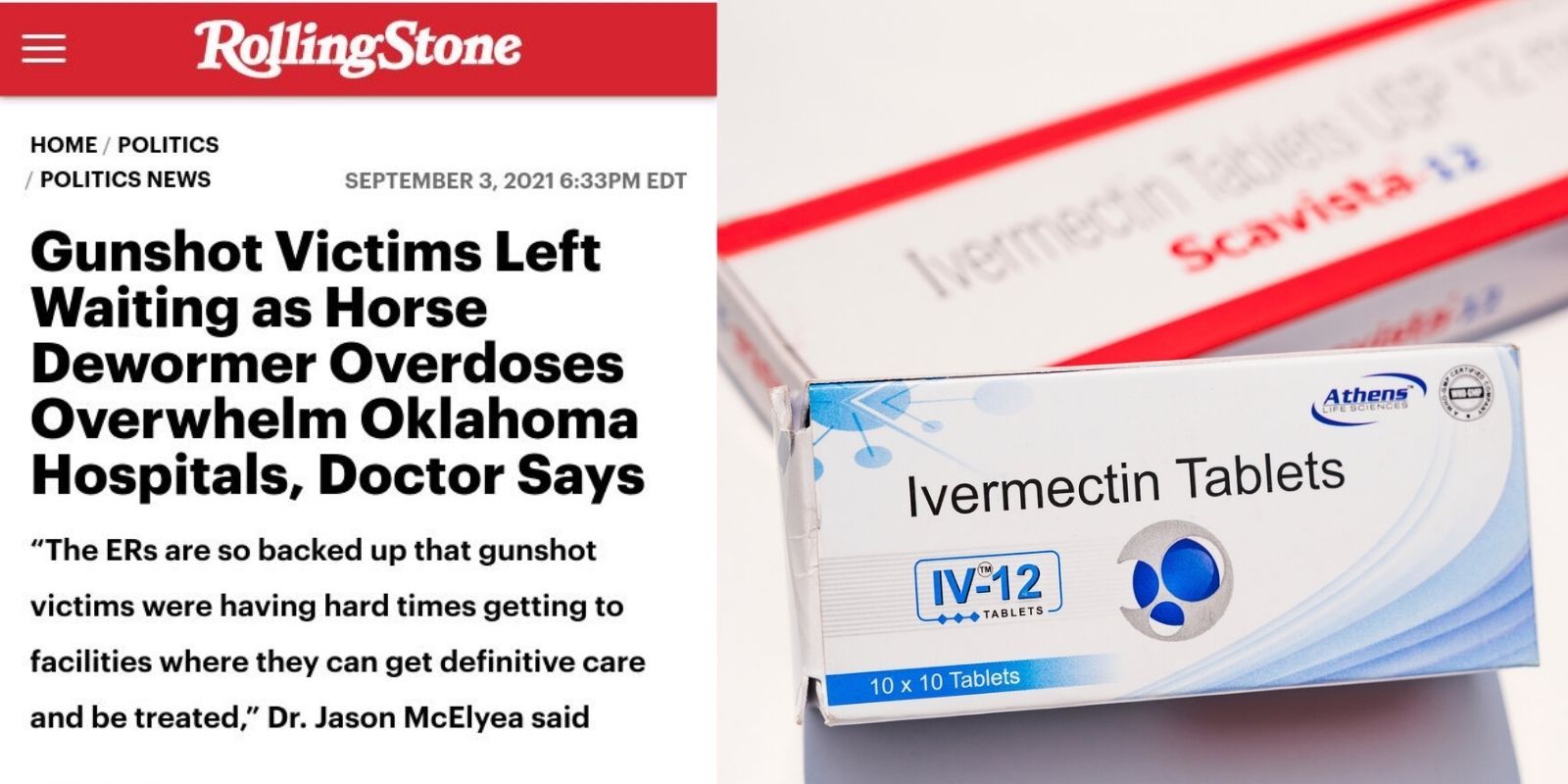 Rolling Stone humiliated after story about hospitals 'overwhelmed' by patients overdosing on Ivermectin falls apart | The Post Millennial