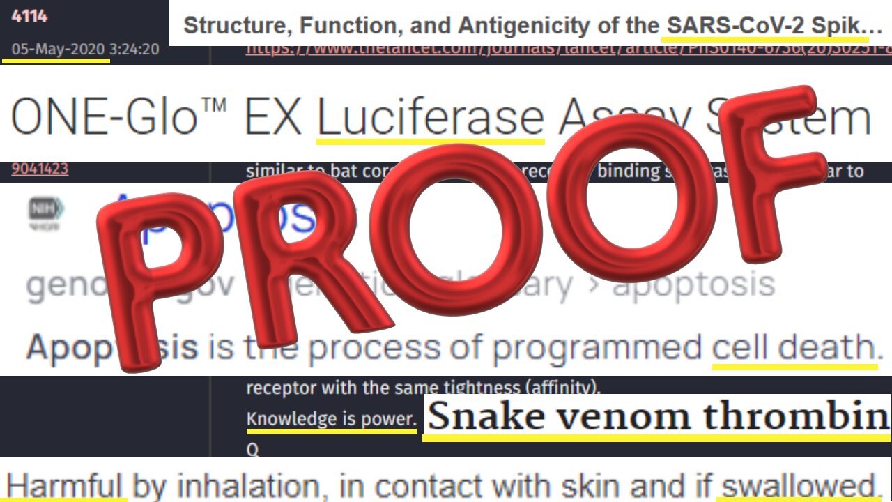 Q PROOF - They knew VENOM PROTEIN was in Covid-19 since May 2020