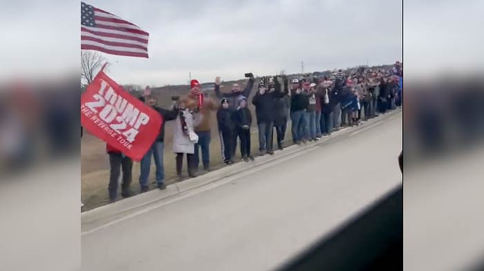 [VIDEO] This Massive Line Of People Waving at President Trump's Motorcade in MI Sparks One Question...