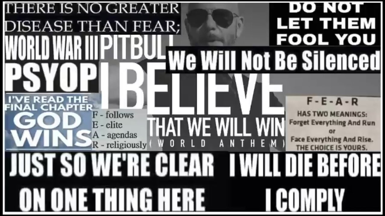 Music: Pitbull - I believe that we will win.