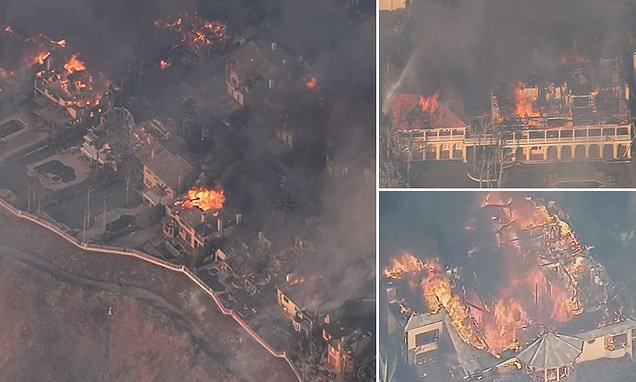 Brush fire engulfs 13 homes in flames in Orange County | Daily Mail Online
