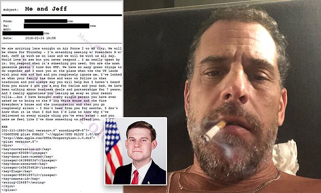 Former Trump aide posts huge trove of more than 120,000 Hunter Biden emails from abandoned laptop | Daily Mail Online