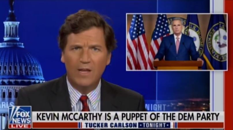 "Puppet of the Democratic Party" - Tucker Carlson Absolutely DESTROYS RINO Kevin McCarthy after He's Caught on Audio Calling on Big Tech to Silence Conservatives (VIDEO)