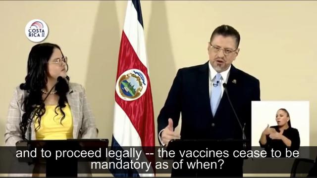 Newly elected President of Costa Rica rescinds all vaccine mandates