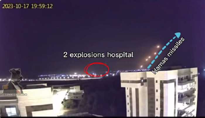 BREAKING: Indrukwekkend videobewijs wijst op Israëlische AIR BURST-bom die het ziekenhuisterrein van al-Ahli treft en honderden Palestijnse burgers doodt terwijl ze slapen op de binnenplaats naast de parkeerplaats - Frontnieuws