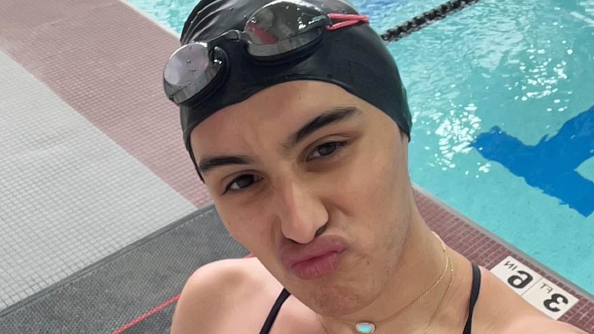 Transgender swimmer at New Jersey liberal arts college, Meghan Cortez-Fields, smashes women's 100 yard butterfly record after competing in men's team for three years - as Riley Gaines slams athlete's 'hyper-fetishized' tattoo | Daily Mail Online