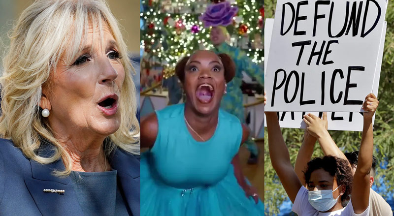 Dance Group Behind Jill Biden's 'Anti-Christmas' White House Video Promotes 'Defund the Police,' Targets White People - Slay News