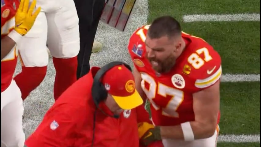 Complete Meltdown: Kansas City Chief Star Travis Kelce Yells and Shoves Head Coach During Super Bowl | The Gateway Pundit | by Anthony Scott