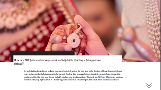 How are Jain Matrimony services for NRIs helpful in finding a Jain partner abroad?