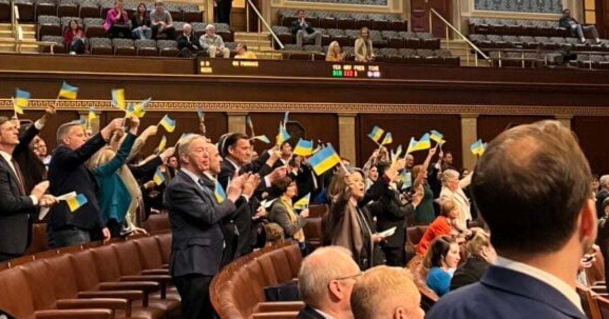 Speaker Mike Johnson's Sgt. of Arms Threatens Rep. Massie to Take Down his Video of Democrats Waving Ukrainian Flags on the House Floor or Face $500 Fine | The Gateway Pundit | by Jim Hoft