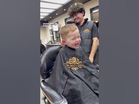 Kid Can't Stop Laughing With His Barber LOL #shorts - YouTube