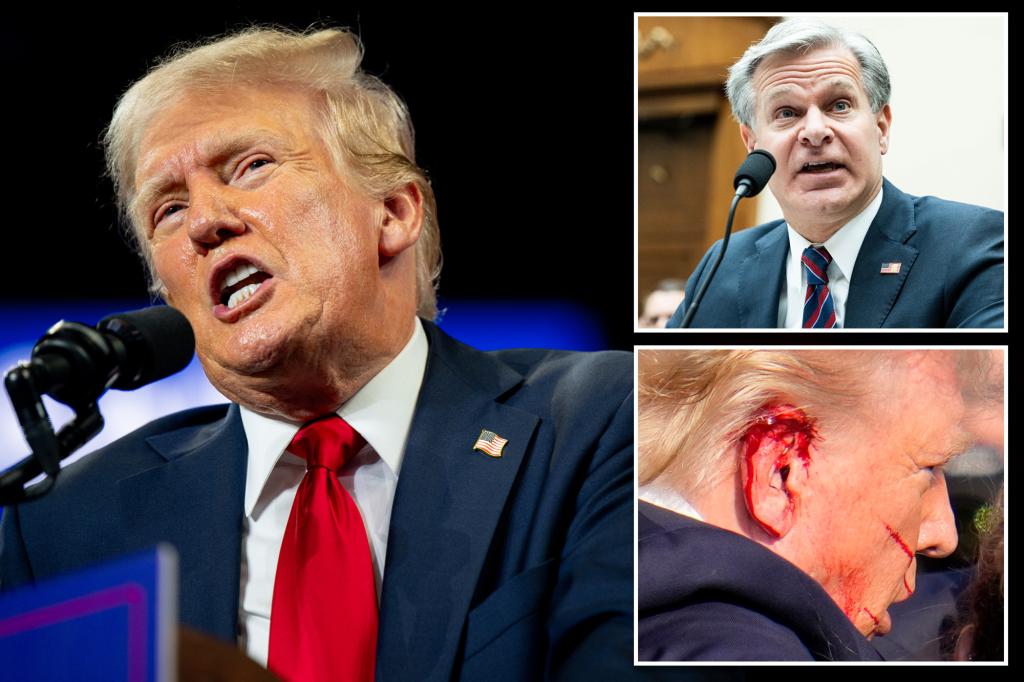 Trump tears into FBI Director Christopher Wray who questioned bullet strike