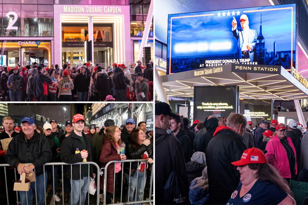 NYC Trump supporters camping overnight outside MSG in anticipation of mega MAGA rally