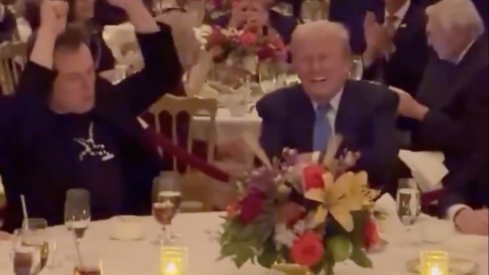 Donald Trump and Elon Musk vibe to YMCA at Mar-a-Lago for Thanksgiving