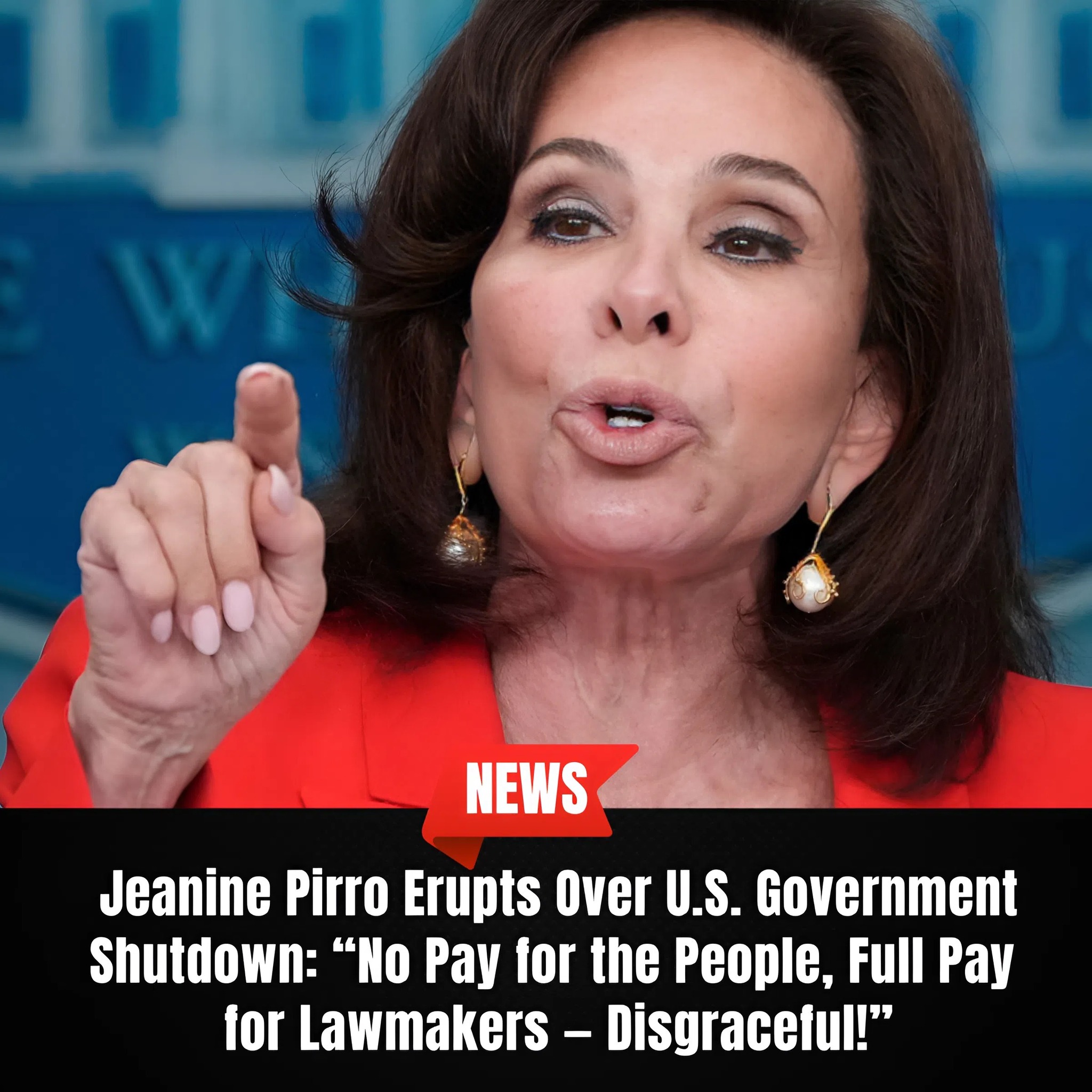  SH0CK NEWS: Immediately after the U.S. government officially shut down, Jeanine Pirro erupted in anger, bluntly slamming Congress for “Americans go without pay, while lawmakers feast without shame — disgraceful!” Her scathing words spread like wildfire across social media — but it was Pirro’s final line that truly left the nation stunned… – tharo – Conservatives News